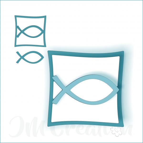 Stanzschablone - Fisch im Rahmen